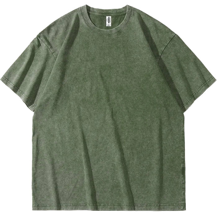 Vintage Snowflake Washed Tee - Print with Green Cotton