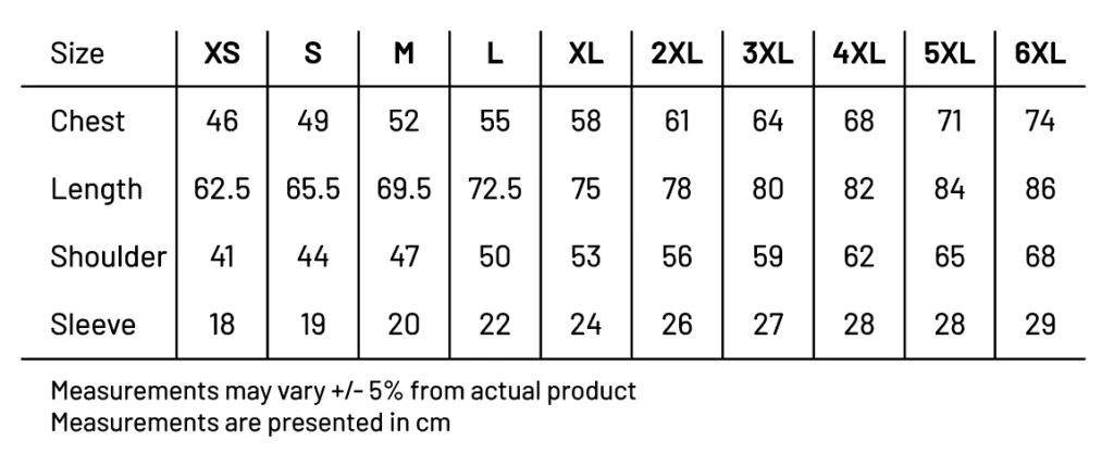 Arrive Guide Oversized Ultimate Siro Cotton T-Shirts (AG240) – 240gsm Comfort Redefined size guide