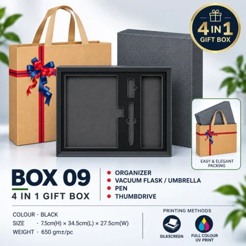 Gift Box for Organizer + Flask/Umbrella + Pen + Thumbdrive (BOX09) - 7.5 x 34.5 x 27.5 cm