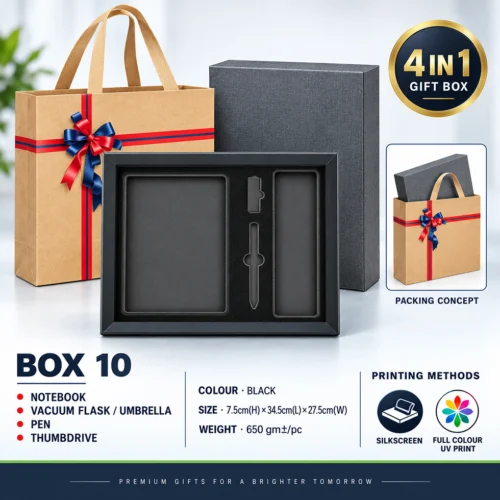 Gift Box for Notebook + Flask/Umbrella + Pen + Thumbdrive (BOX10) - 7.5 x 34.5 x 27.5 cm
