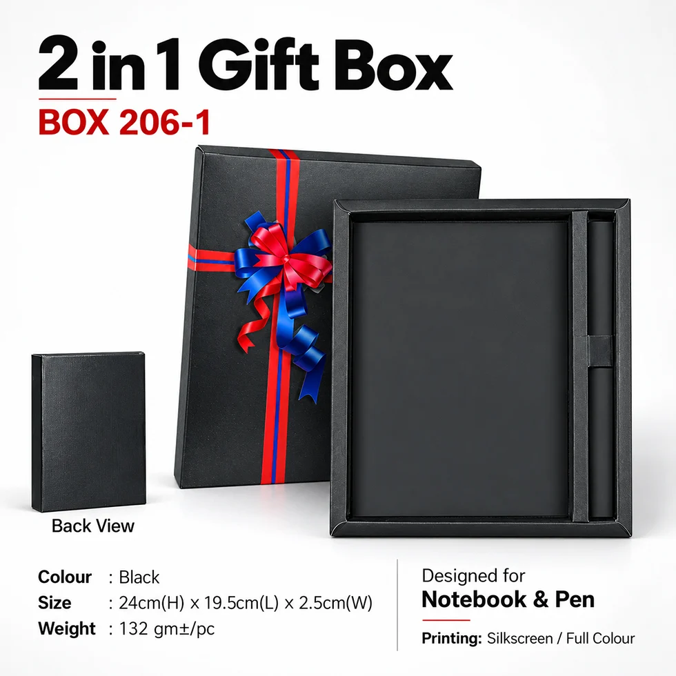 Gift Box for Notebook + Pen (BOX206-1) - 24 x 19.5 x 2.5 cm