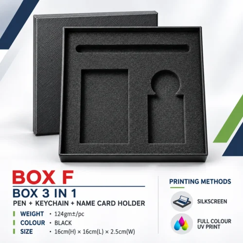 Gift Box for Pen + Keychain + Name Card Holder (BOXF) - 16 x 16 x 2.5 cm