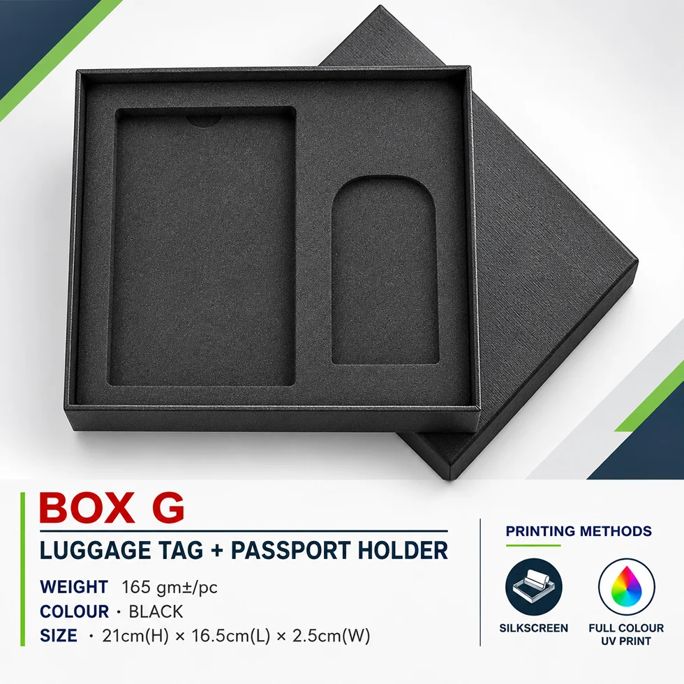 Gift Box for Luggage Tag + Passport Holder (BOXG) - 21 x 16.5 x 2.5 cm