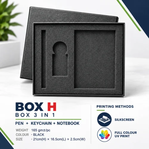 Gift Box for Pen + Notebook + Keychain (BOXH) - 21 x 16.5 x 2.5 cm