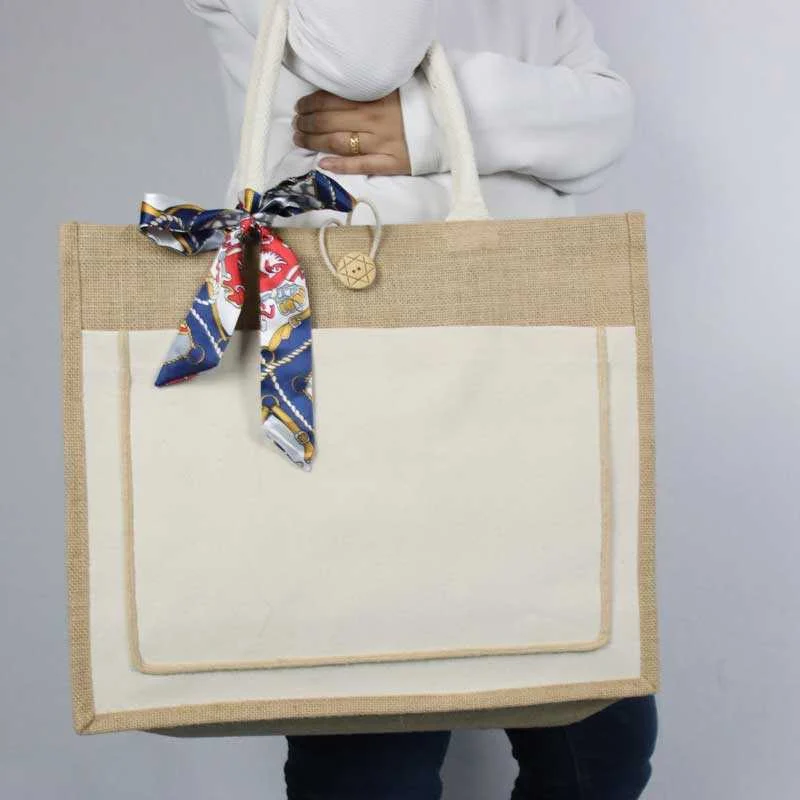 Laminated Jute Bag (CAN251) - 43 x 35 x 14.5 cm - Image 2