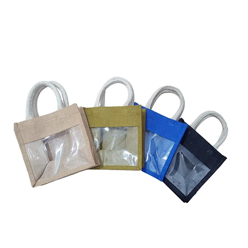 Laminated Jute Bag (CAN293) - 20.5 x 20.5 x 12.5 cm