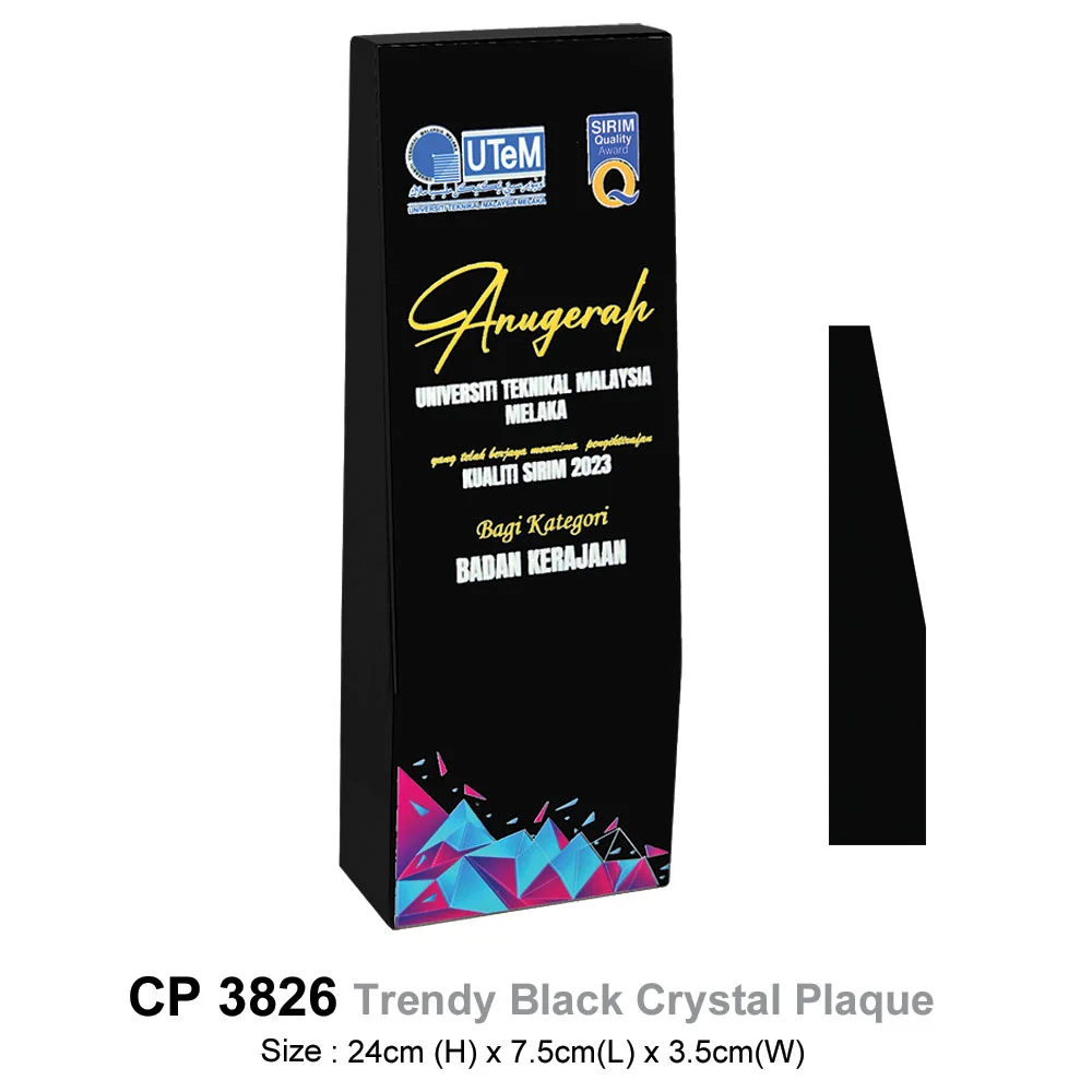 Trendy Black Crystal Plaque (CP3826)