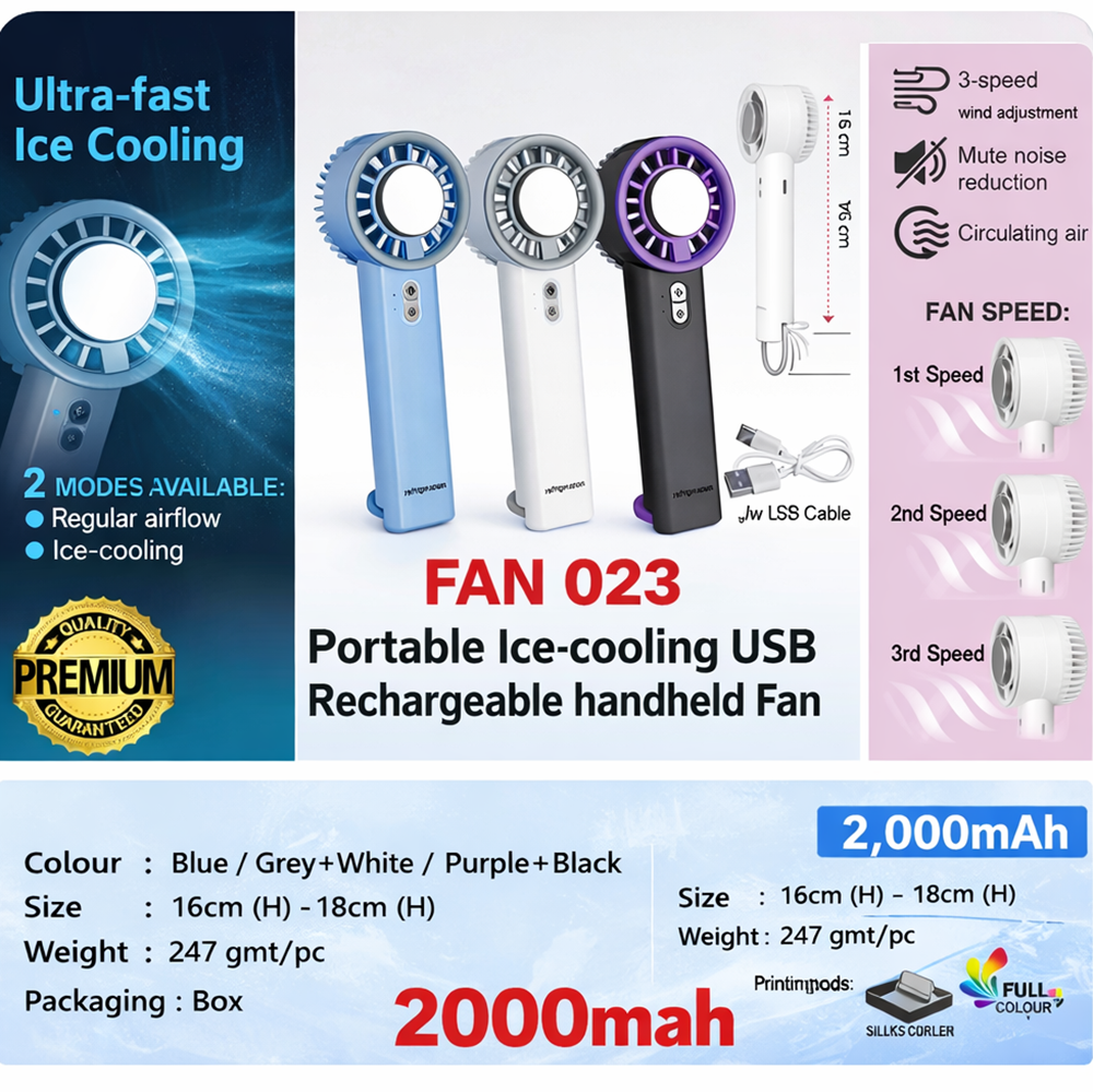 Portable USB Rechargeable Turbo Handheld Fan (FAN023)
