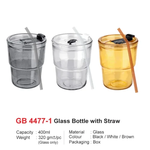 Glass Bottle with Straw 400ml (GB4477-1)