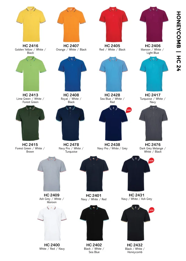 Tipped Collar & Cuff Honey Comb Polo - 220gsm(HC24) - Image 2