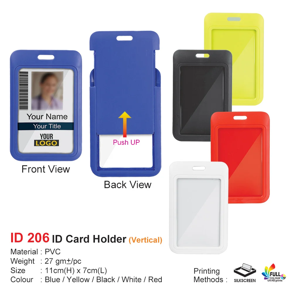 PVC ID Card Holder - Vertical (ID206)