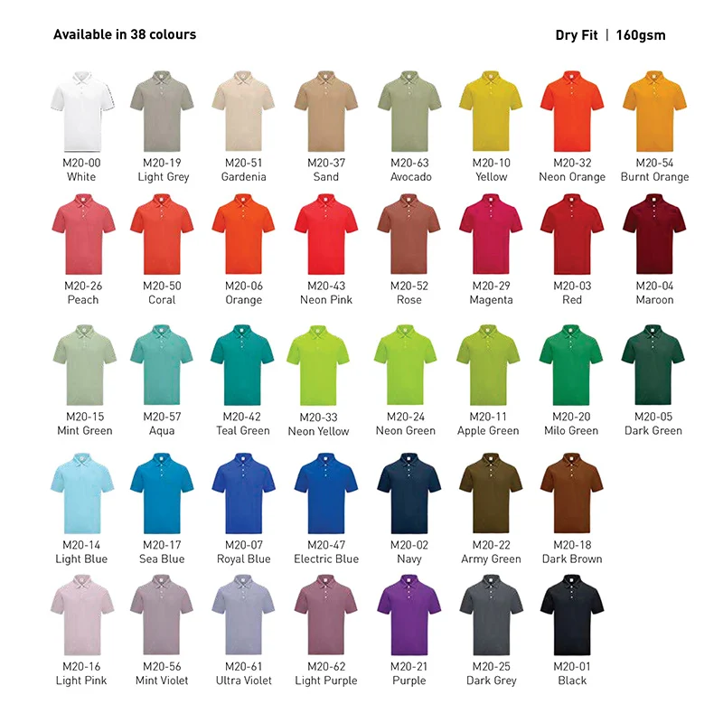 Microfiber Polo – 160gsm Mini Eyelet (M20) - Image 2