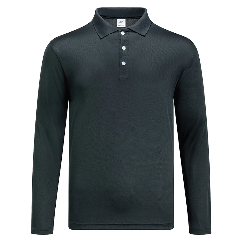 Microfiber Polo - Long Sleeve 160gsm Mini Eyelet (M24) - Image 2