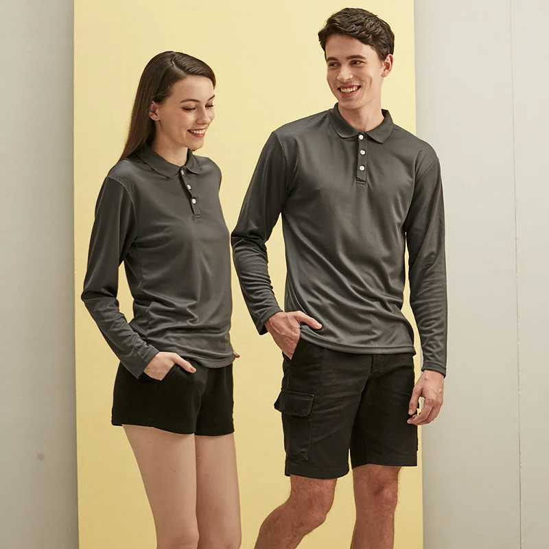 Microfiber Polo - Long Sleeve 160gsm Mini Eyelet (M24)