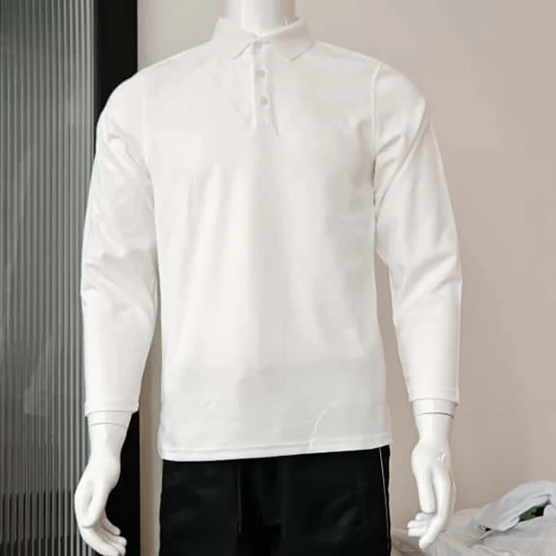 LUXEBLEND Hybrid Long Sleeve Polo - 215gsm (MH03) - Image 9