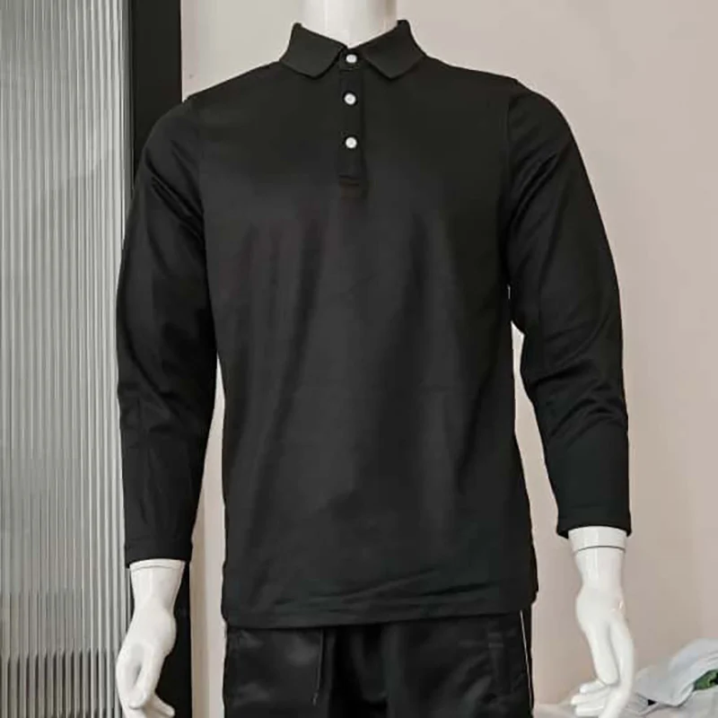 LUXEBLEND Hybrid Long Sleeve Polo - 215gsm (MH03) - Image 8