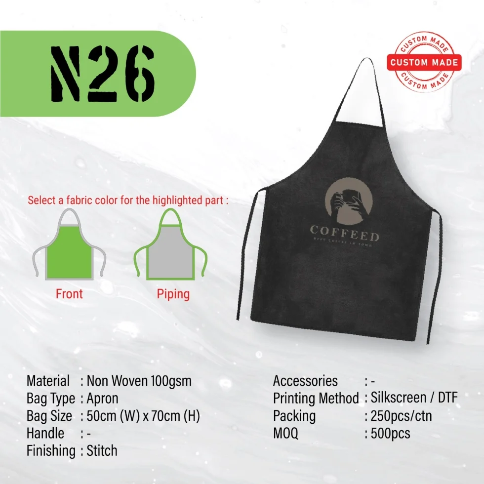 Custom Made Non Woven Apron (N26)