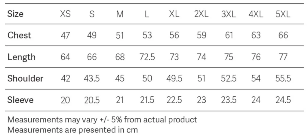 Lumin Polo  (NHP95650) size guide