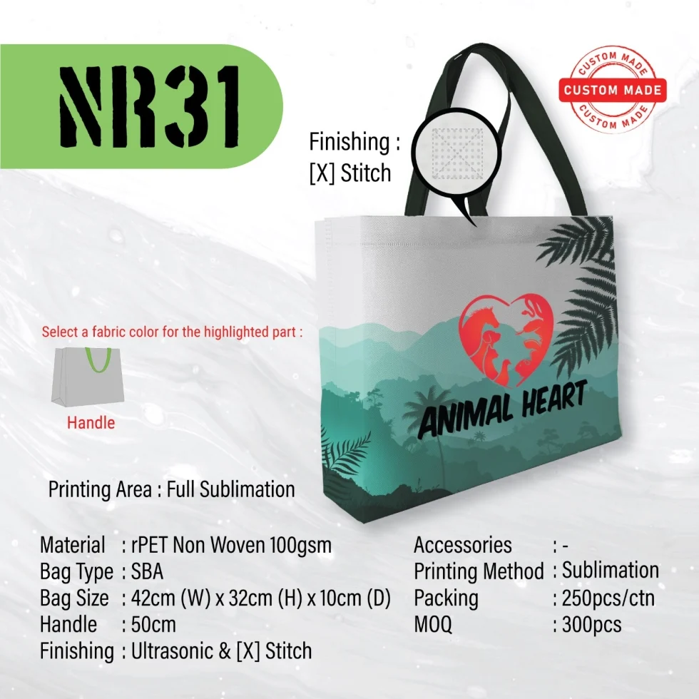 A3 size Ultrasonic rPET Recycled Bag (NR31) - 42 x 32 x 10 cm