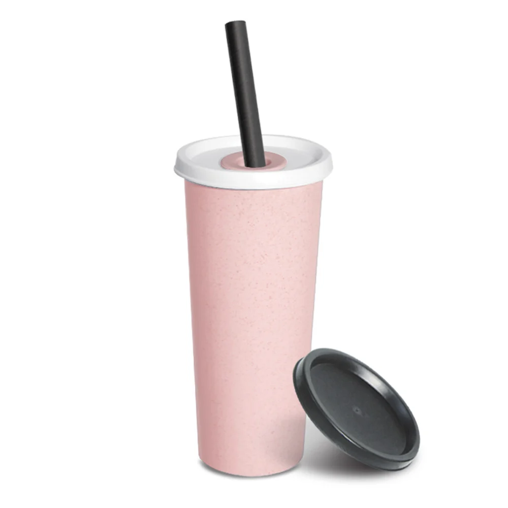 Organic Wheat Fiber Mug with Straw 500ml (OPM9349) - Image 2