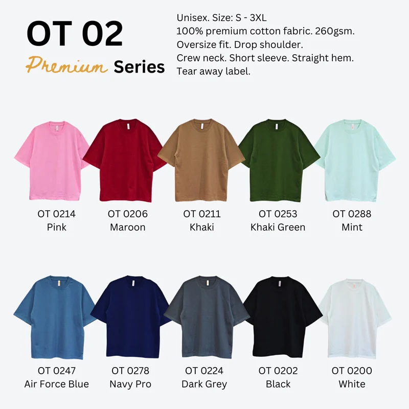 Premium Oversized Cotton Tee - 260gsm (OT02) - Image 2