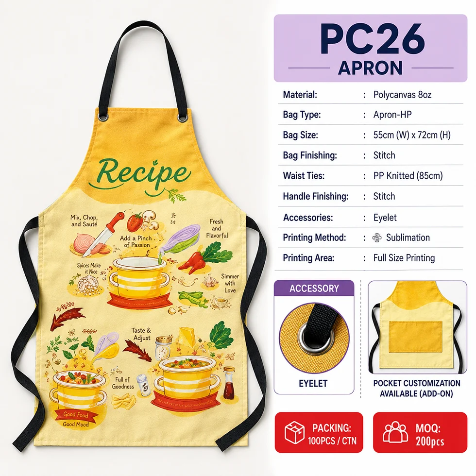 Custom made Polycanvas Apron 8oz (PC26)