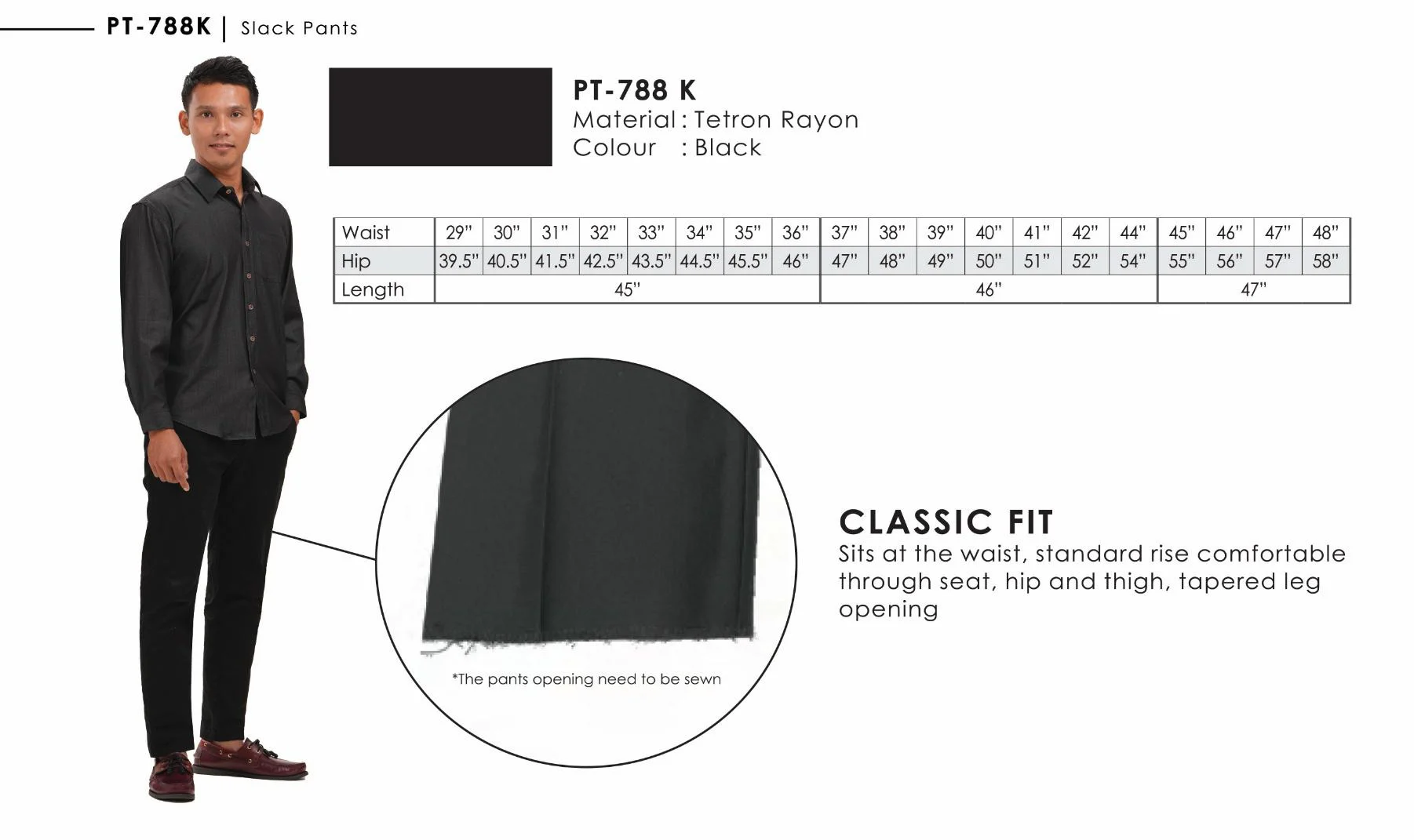 Classic Fit Slack Pants (PT-788K) - Image 2