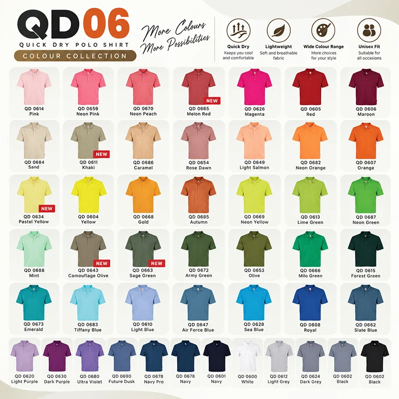 Quick Dry Polo – 160gsm Eyelet (QD06) - Image 2