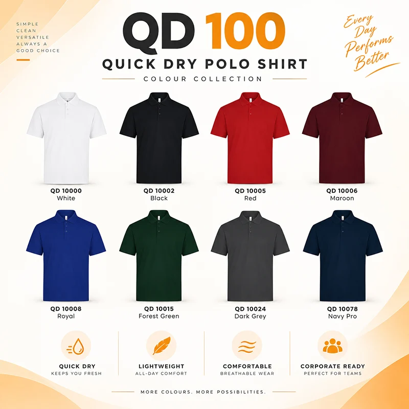 Unisex Micro Pique Short Sleeve Polo - 190gsm (QD100) - Image 2