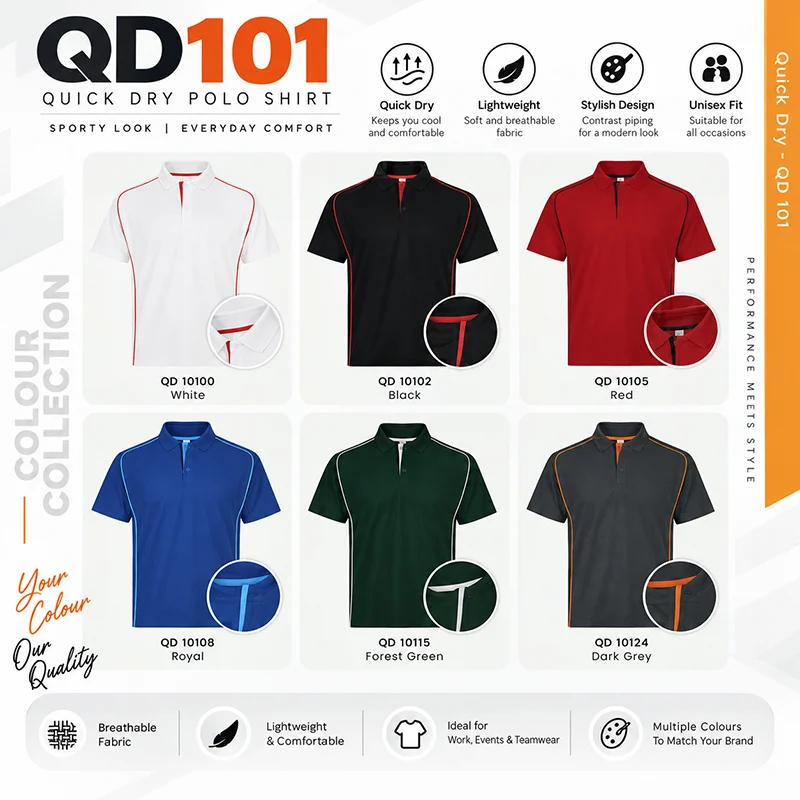 Unisex Micro Pique Raglan Polo - 190gsm (QD101) - Image 2