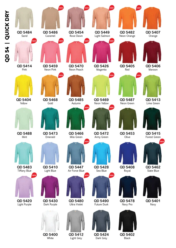Long Sleeve Quick Dry T-shirt - 160gsm Eyelet (QD54) - Image 2