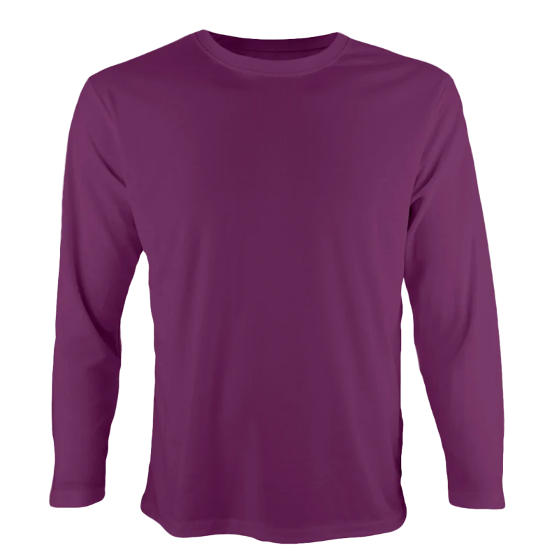 Long Sleeve Quick Dry T-shirt - 160gsm Eyelet (QD54) - Image 41