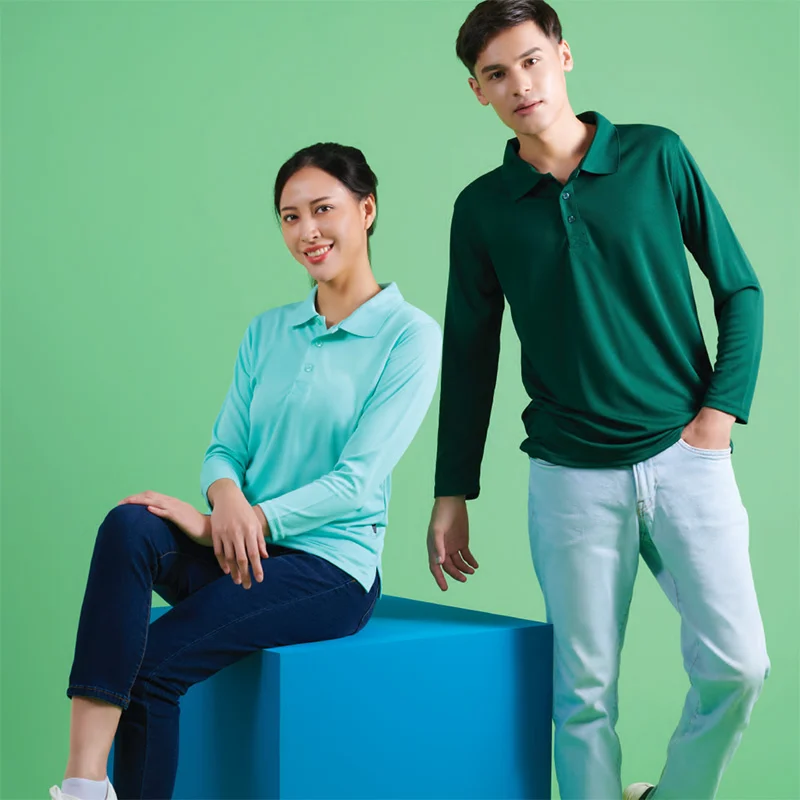 Long Sleeve Quick Dry Polo - 160gsm Eyelet (QD67)