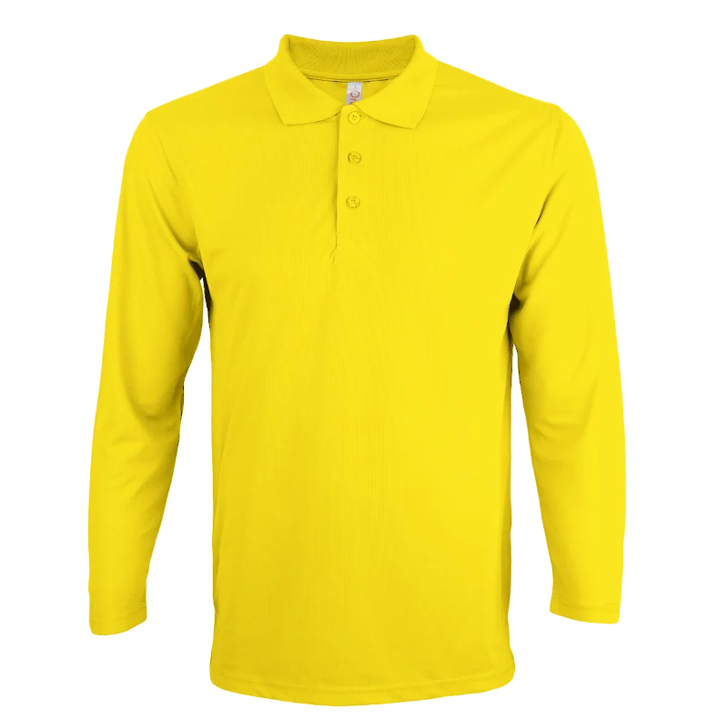 Long Sleeve Quick Dry Polo - 160gsm Eyelet (QD67) - Image 7