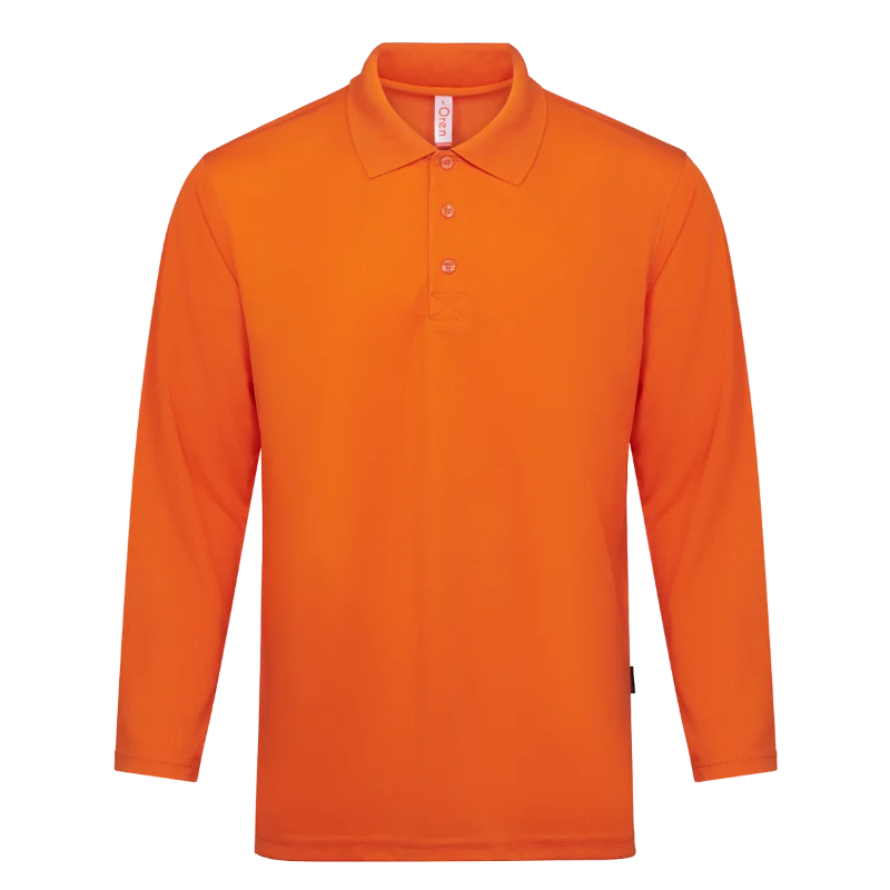 Long Sleeve Quick Dry Polo - 160gsm Eyelet (QD67) - Image 6