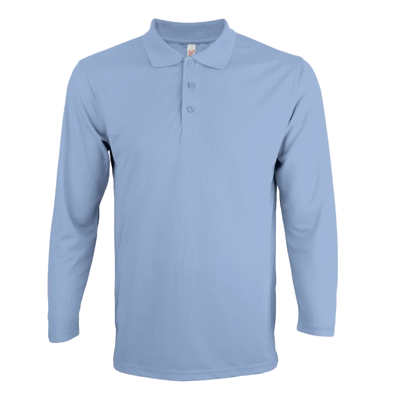 Long Sleeve Quick Dry Polo - 160gsm Eyelet (QD67) - Image 5