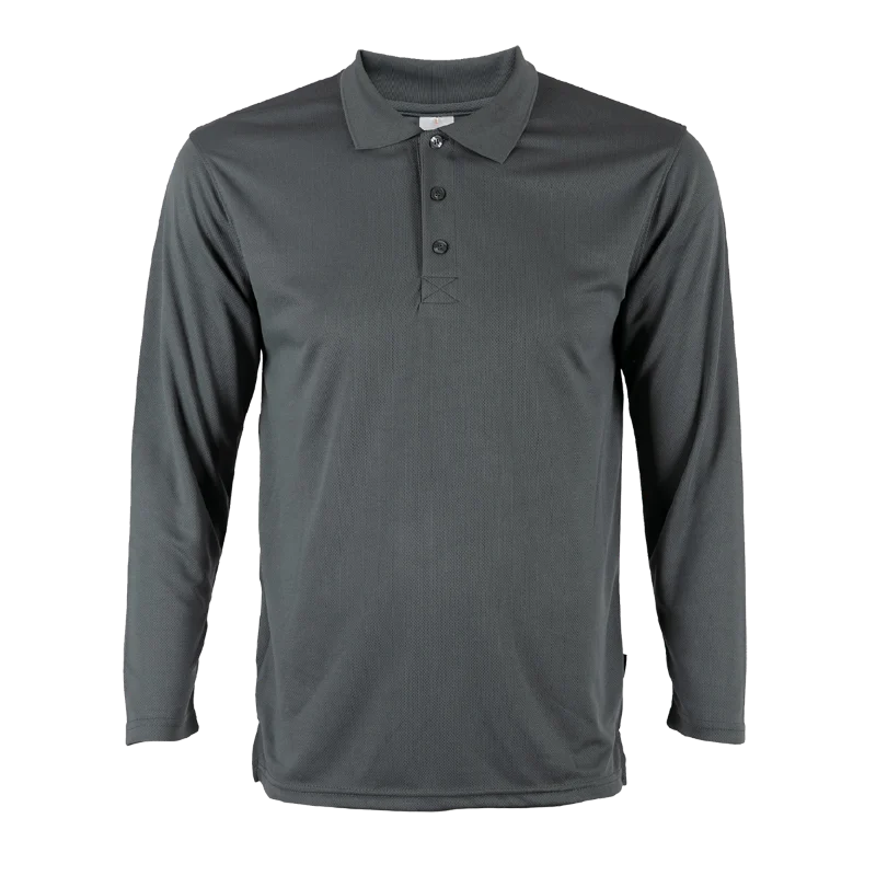 Long Sleeve Quick Dry Polo - 160gsm Eyelet (QD67) - Image 20