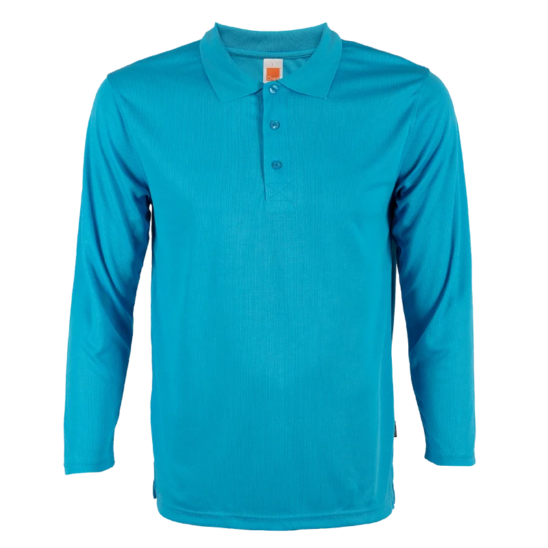 Long Sleeve Quick Dry Polo - 160gsm Eyelet (QD67) - Image 18