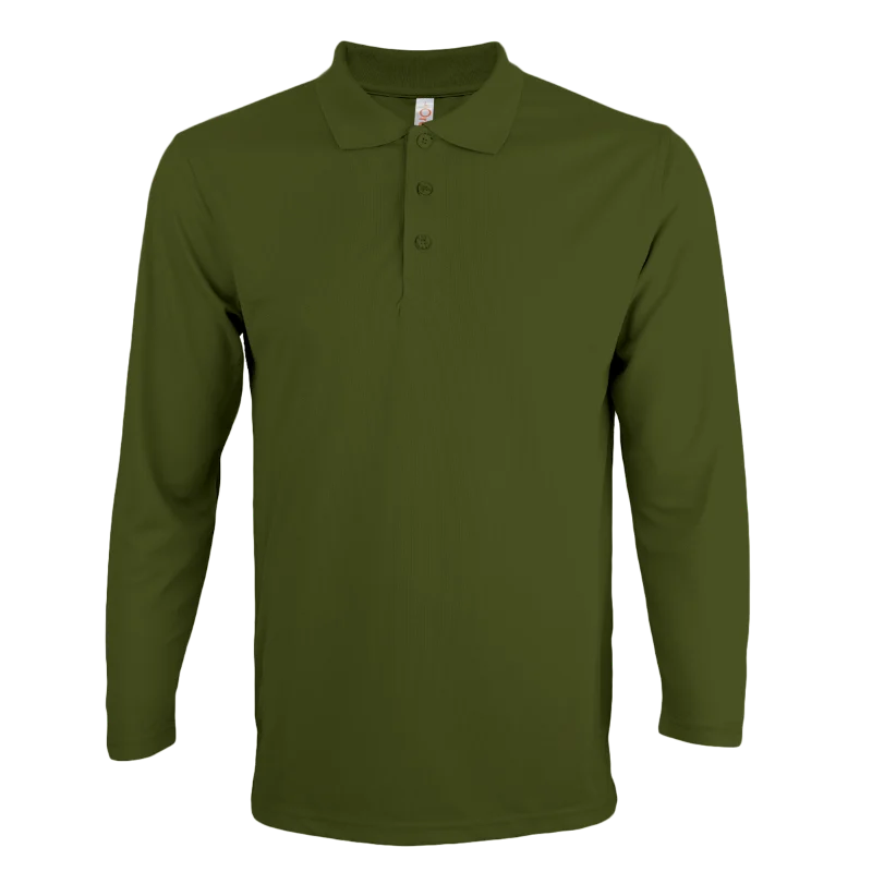 Long Sleeve Quick Dry Polo - 160gsm Eyelet (QD67) - Image 4