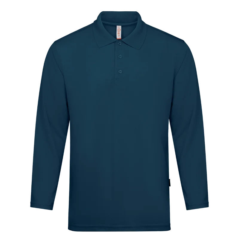 Long Sleeve Quick Dry Polo - 160gsm Eyelet (QD67) - Image 3