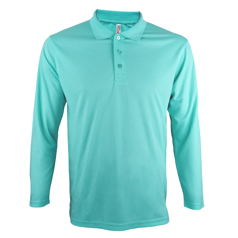 Long Sleeve Quick Dry Polo - 160gsm Eyelet (QD67) - Image 14