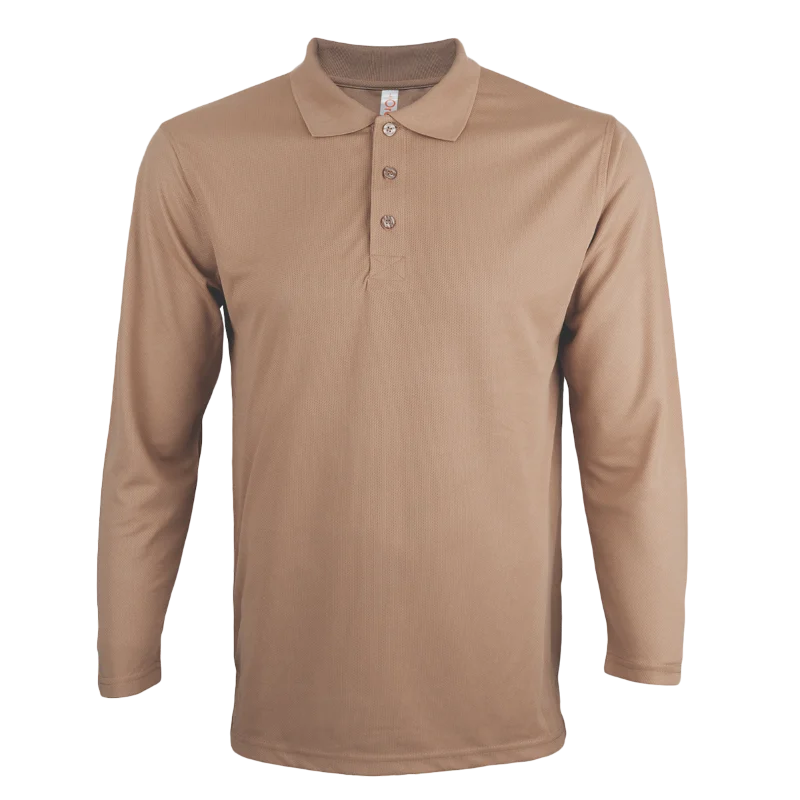 Long Sleeve Quick Dry Polo - 160gsm Eyelet (QD67) - Image 10