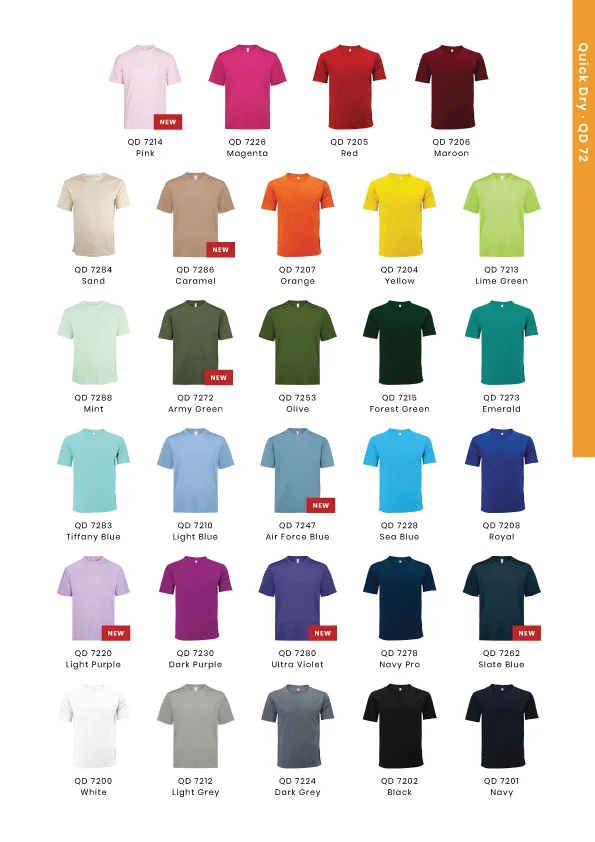 Quick Dry T-shirt - 150gsm Mini Eyelet (QD72) - Image 2