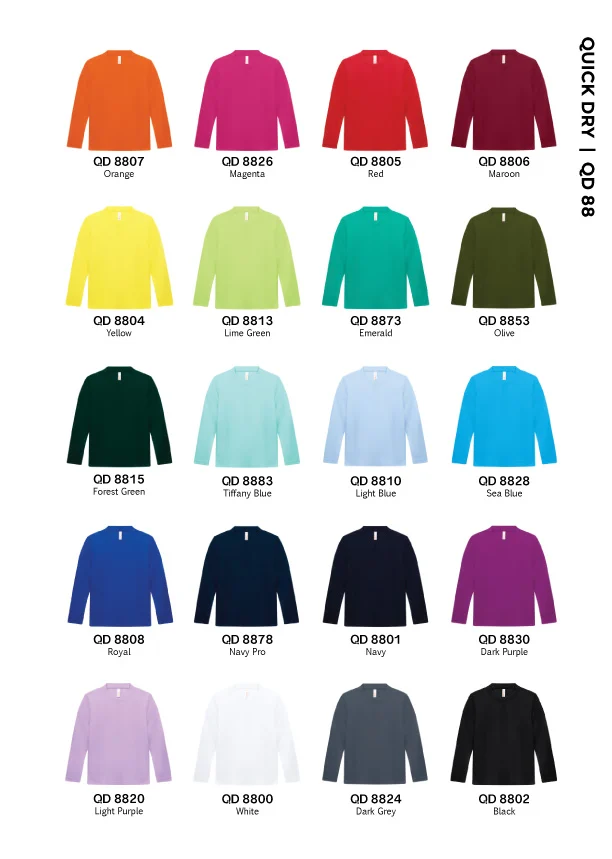 Kids Quick Dry Long Sleeve T-shirt – 160gsm Eyelet (QD88) - Image 2