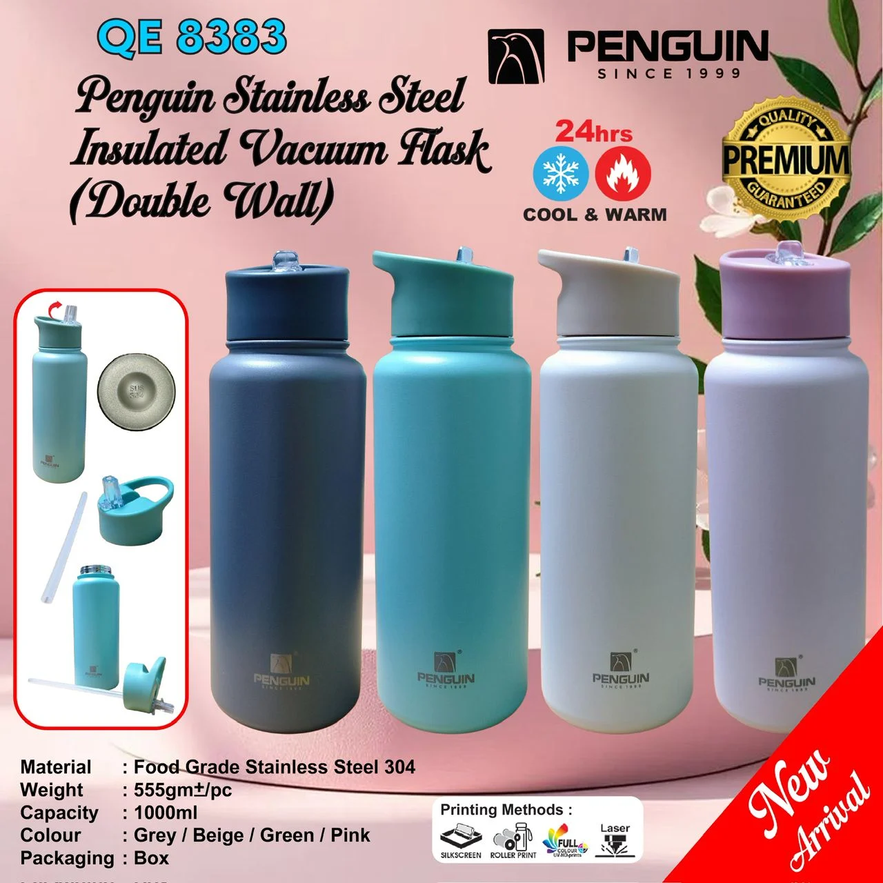 Penguin Stainless Steel Insulated Vacuum Flask (QE8383)