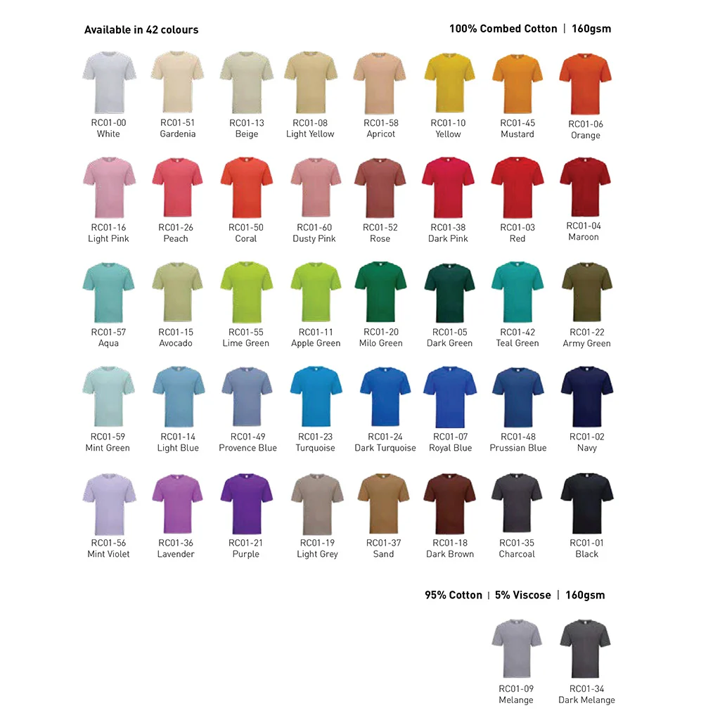 Tabular Round Neck - 160gsm Classic Cotton (RC01) - Image 2