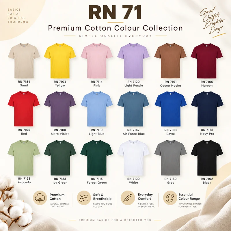 Premium Cotton T-shirt - 210gsm (RN71) - Image 2