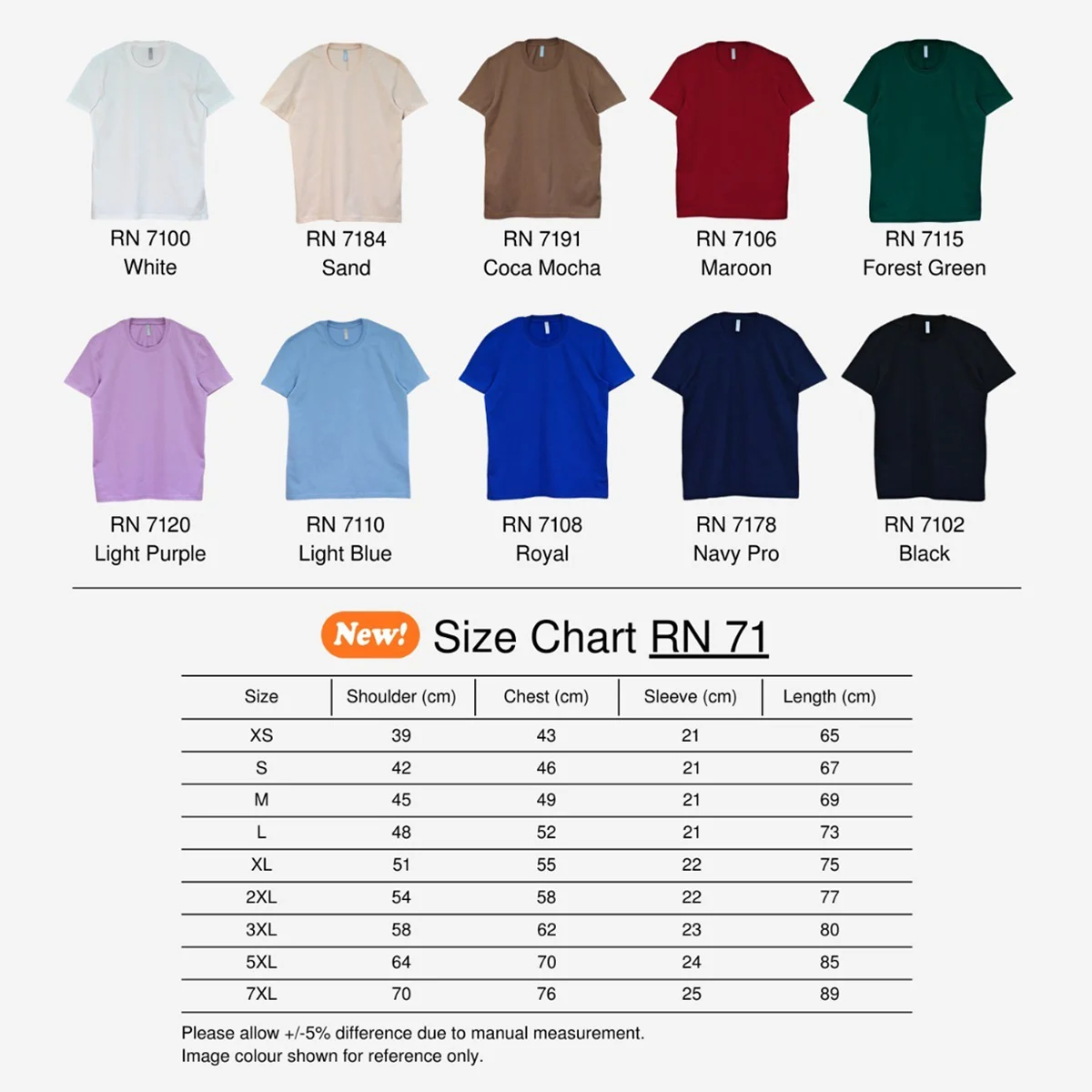 Premium Cotton T-shirt - 210gsm (RN71) - Image 2
