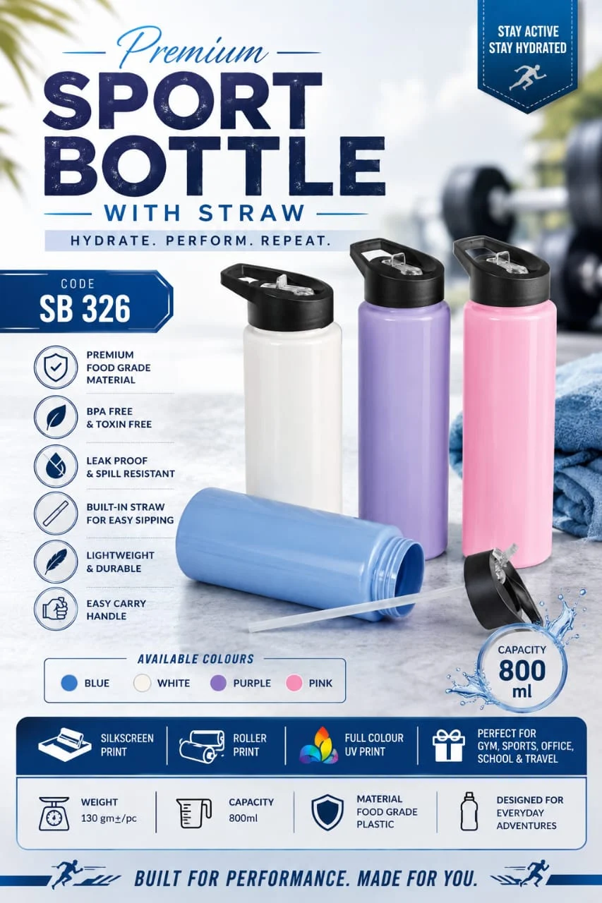 Sport Bottle with Straw 800ml (SB326)
