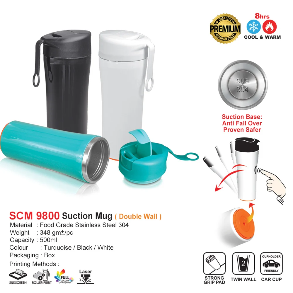 Stainless Steel Suction Mug 500ml (SCM9800)